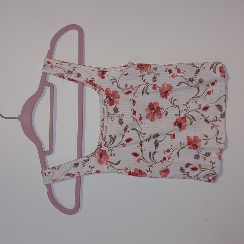 Old Navy Floral Sleeveless Top - White and Red